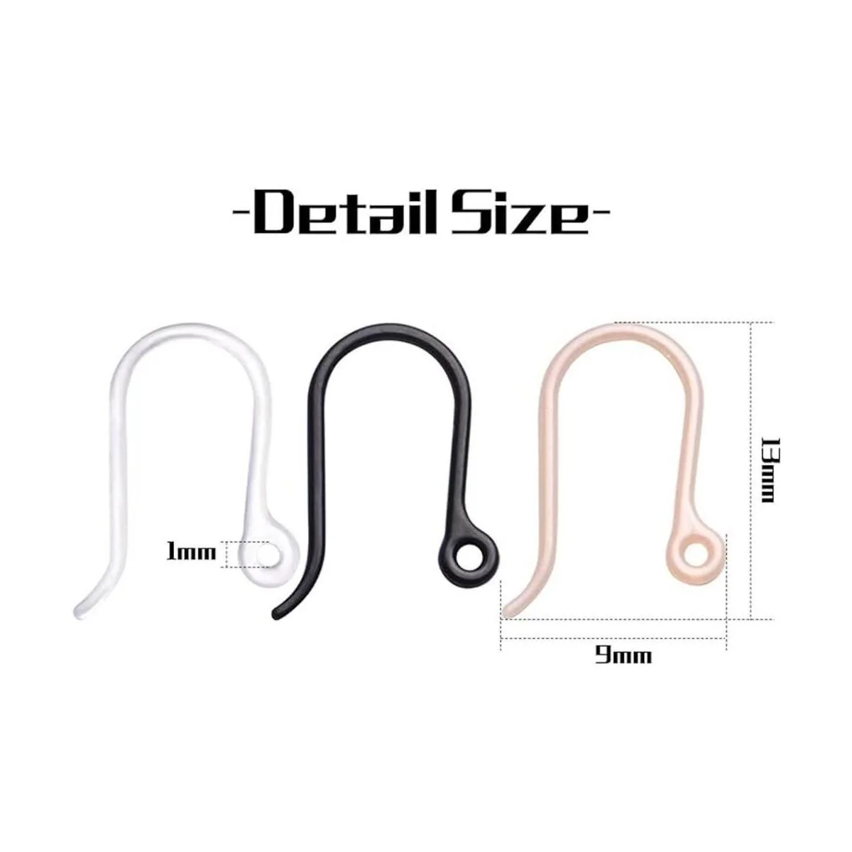 Ganchos de plástico para pendientes 50 ganchos de_3