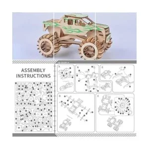 Puzzle de madera 3D Hot Rod modelo de coche de madera para_4