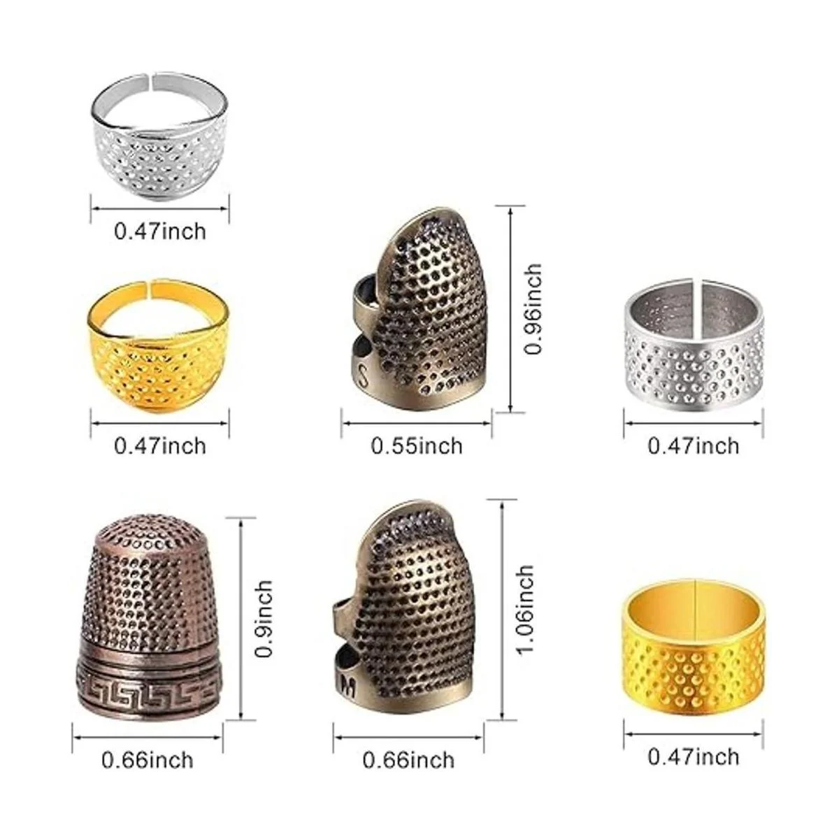 Hicello 7 piezas de dedal de coser dedal de costura de_2