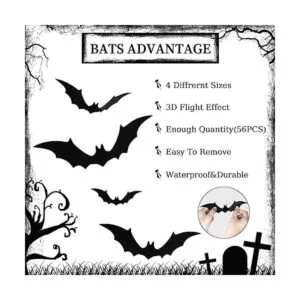 56 piezas de decoraciones grandes de murciélagos de_4