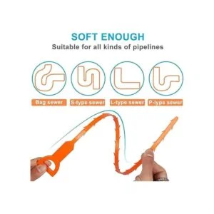 AUSSUA Herramienta limpiadora de drenaje de cabello de 25_3