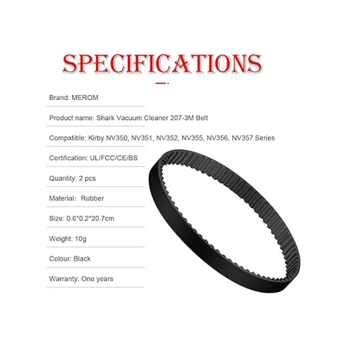 MEROM Correa de repuesto compatible con Shark NV350 NV351_2