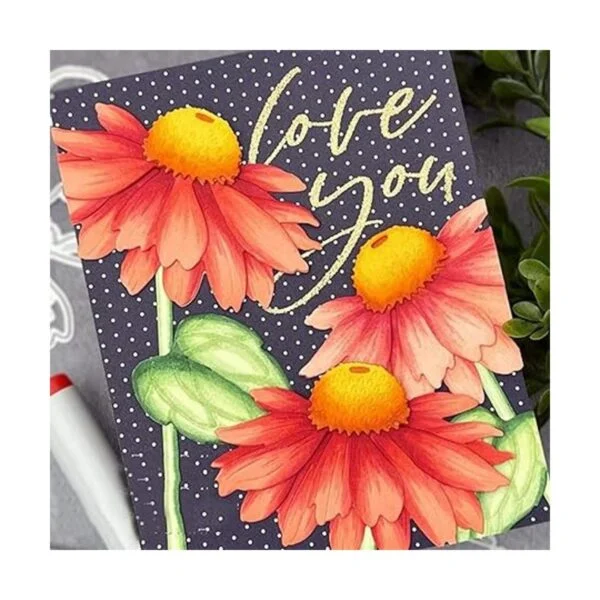 Troqueles de metal para plantas de coneflower plantillas_6