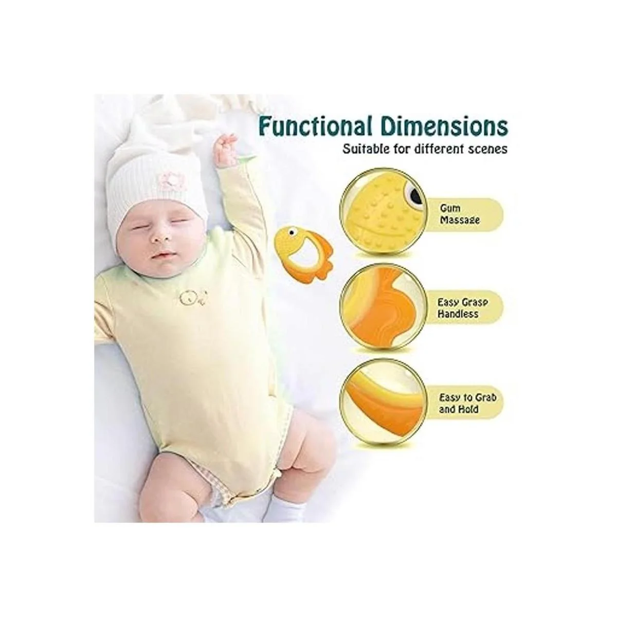 Juguetes de dentición para bebés de peces de silicona de_4