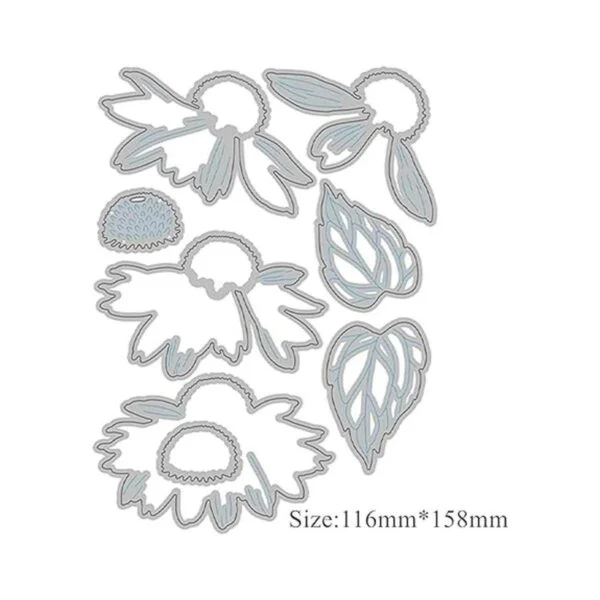 Troqueles de metal para plantas de coneflower plantillas_3