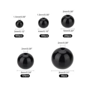 PH PandaHall 1380 piezas de 5 tamaños de ojos negros_4