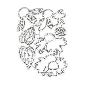 Troqueles de metal para plantas de coneflower plantillas_2