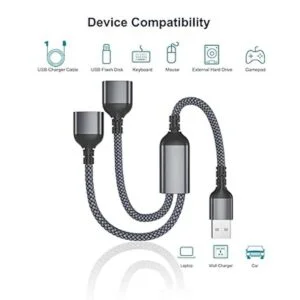 Itramax Cable divisor USB Y de 1 pie conector de cable de_6