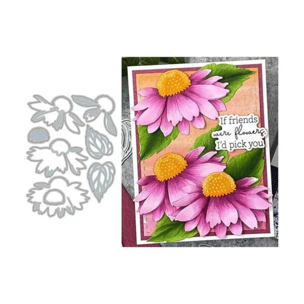 Troqueles de metal para plantas de coneflower plantillas_1