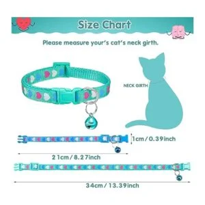 Frienda Collar de gato con campana ajustable diseño de_2