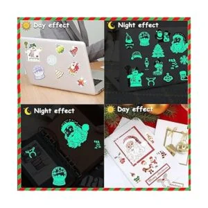 Pegatinas navideñas que brillan en la oscuridad para_4
