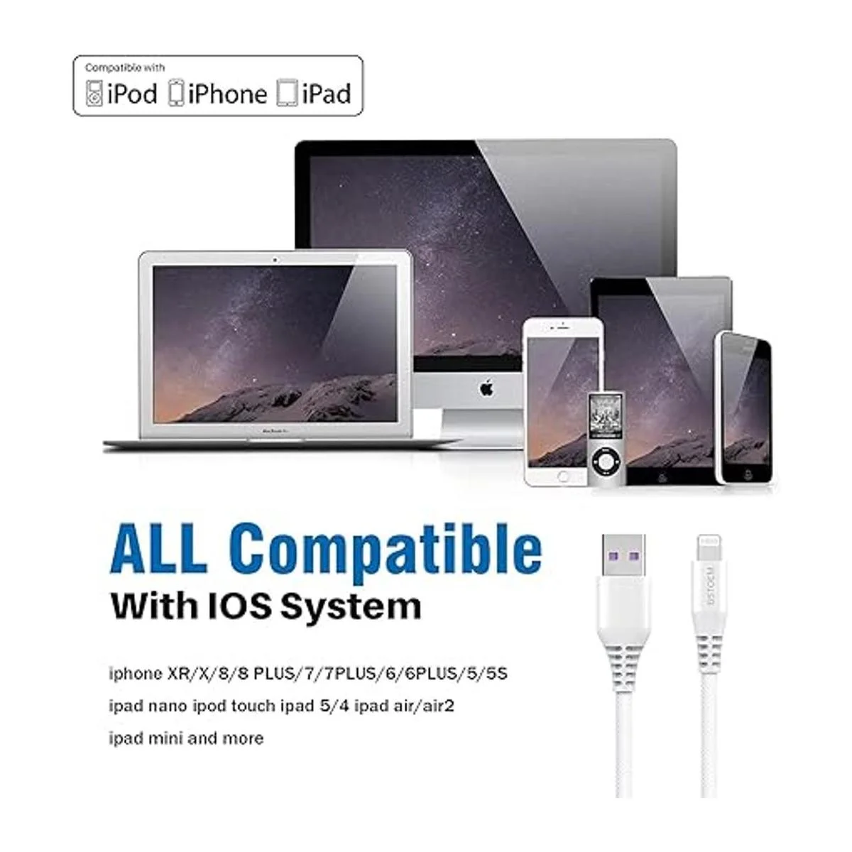 Cable de carga corto para iPhone paquete de 2 unidades de_4