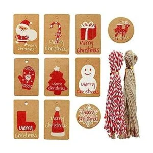 VstarOne 100 etiquetas de regalo de papel kraft para_1