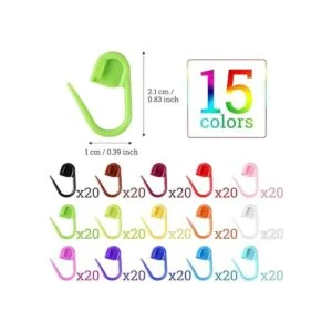 LUNARM 300 clips de aguja de puntada 15 colores de_2