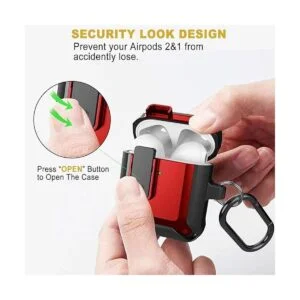 Wonjury Armor mejorada bloqueo seguro Funda para Airpod_2