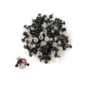 Paquete de 100 ojos de seguridad ojos de seguridad negros_2