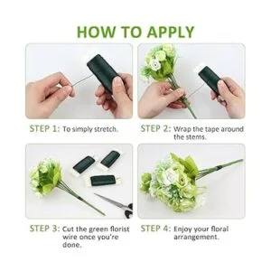 Paquete de 3 alambres florales alambre verde para_5