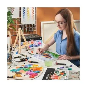 ARTEZA Bloc de lienzo plegable de papel acrílico 9.5 x_6