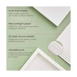 ARTEZA Bloc de lienzo plegable de papel acrílico 9.5 x_2