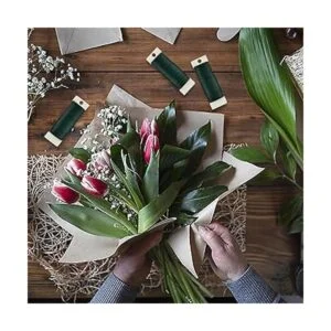 Paquete de 3 alambres florales alambre verde para_7