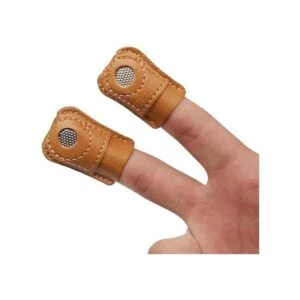 4 piezas de cuero dedal de costura de dedal almohadillas_4