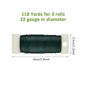 Paquete de 3 alambres florales alambre verde para_2