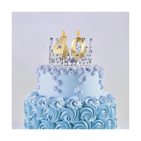 Velas doradas para tartas de cumpleaños 25 y 52 número_3