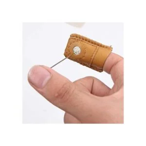 4 piezas de cuero dedal de costura de dedal almohadillas_5