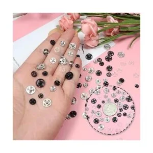 TOAOB Juego de 100 botones a presión para coser ropa_3