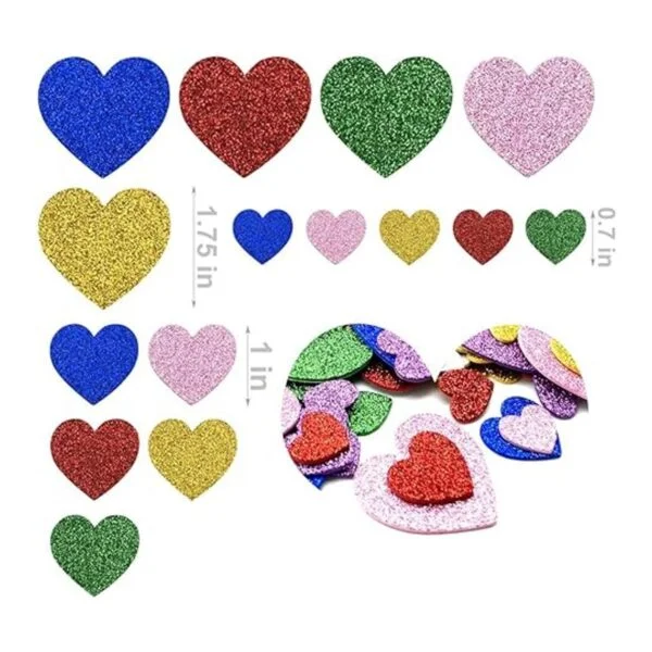 240 pegatinas de corazón con purpurina para decoración del_4