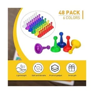48 piezas de juego de mesa de 1.0 in multicolores peones_3