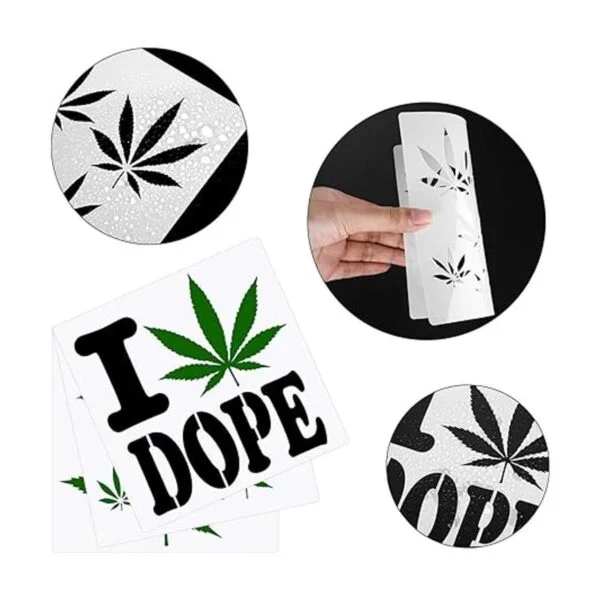 3 piezas de plantilla de hoja de hierba plantilla de hoja_3