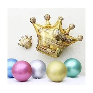 6 globos de aluminio de corona dorada decoración de_5