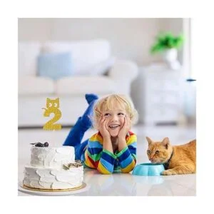 Decoración para tartas de 2do cumpleaños para gatos_2