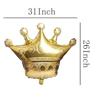 6 globos de aluminio de corona dorada decoración de_2