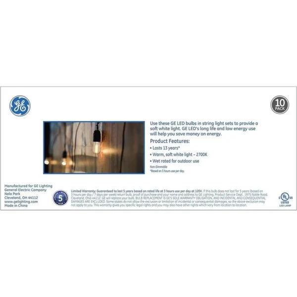 GE Guirnalda de bombillas LED repuesto de luces de_3