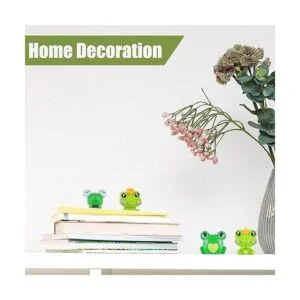 16 figuras en miniatura de rana y loto de resina mini_6