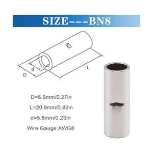 Tnisesm 20 unids 8 AWG calibre no aislado Butt_2