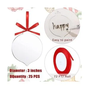 25 adornos de Navidad de acrílico transparente de 3_2