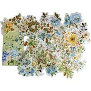 Kawaii Floral Flower Washi Pegatinas Set Botanical Deco_2