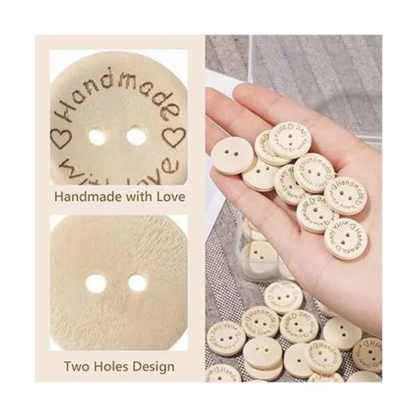 NUOMI 100 piezas de botones de madera para manualidades 2_4