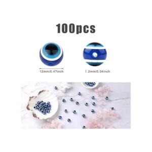 SAVITA 100 cuentas azules de mal de ojo ocular cuentas_2