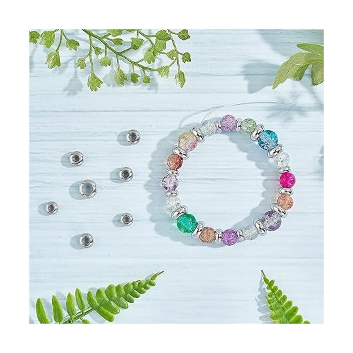 PH PandaHall 30 cuentas deslizantes de acero inoxidable_5