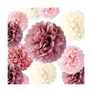 NICROLANDEE Decoraciones de boda 12 pompones de tejido_2