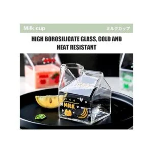 Blsky Kawaii Taza de vidrio para leche para microondas de_2