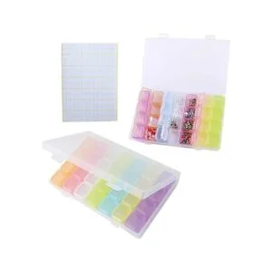 Paquete de 2 cajas de bordado de pintura de diamantes 5D_4