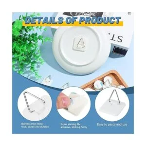 40 piezas invisible adhesivo placa percha redonda vertical_4