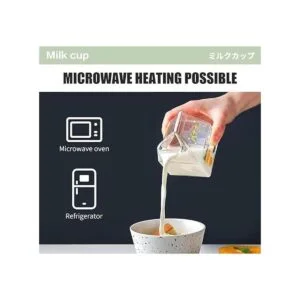 Blsky Kawaii Taza de vidrio para leche para microondas de_4