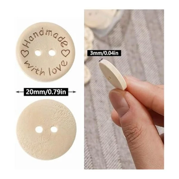 NUOMI 100 piezas de botones de madera para manualidades 2_3