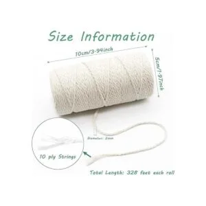 Benvo Cordel de cocina de algodón de 0.079 in cuerda de_2